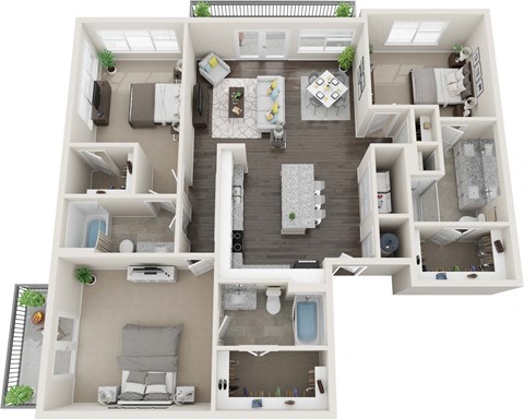 C1 Floor Plan at Anchor Riverwalk, Tampa, FL